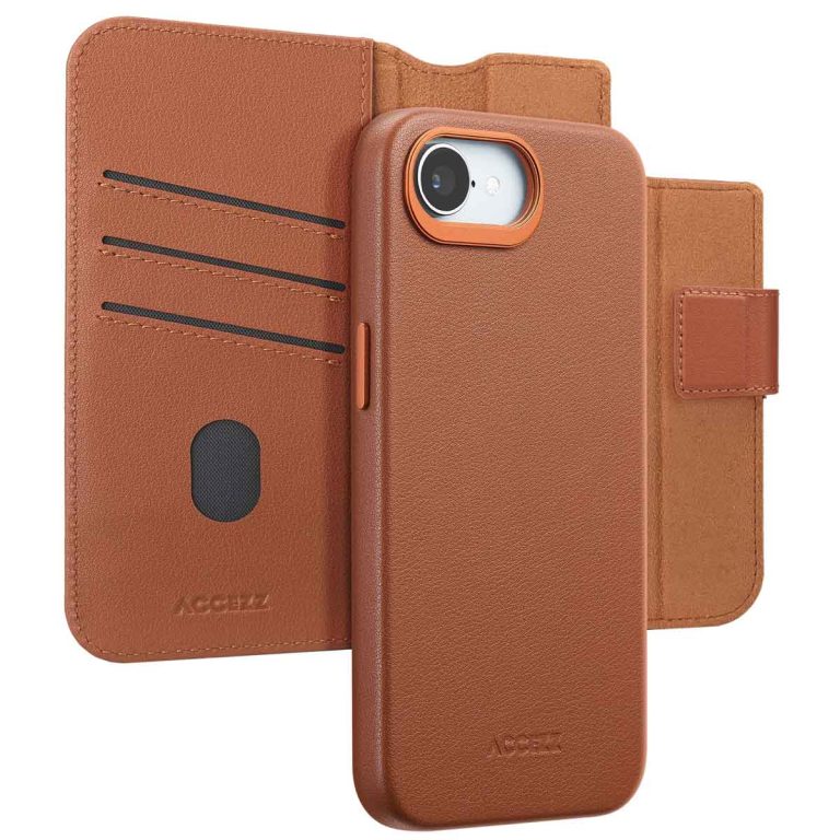Accezz Leather Bookcase 2-in-1 met MagSafe Apple iPhone 16e - Sienna Brown - Afbeelding 10