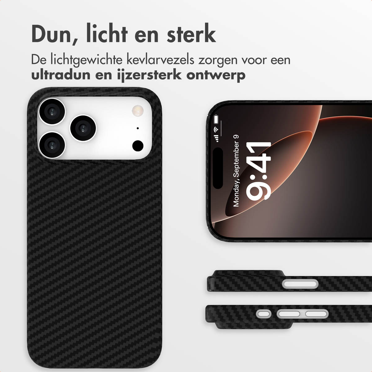 Accezz MagSafe Kevlar® Backcover Apple iPhone 17 Pro Max - Zwart - Afbeelding 7