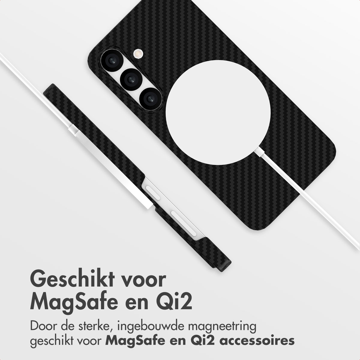 Accezz MagSafe Kevlar Backcover Samsung Galaxy S24 - Zwart - Afbeelding 9