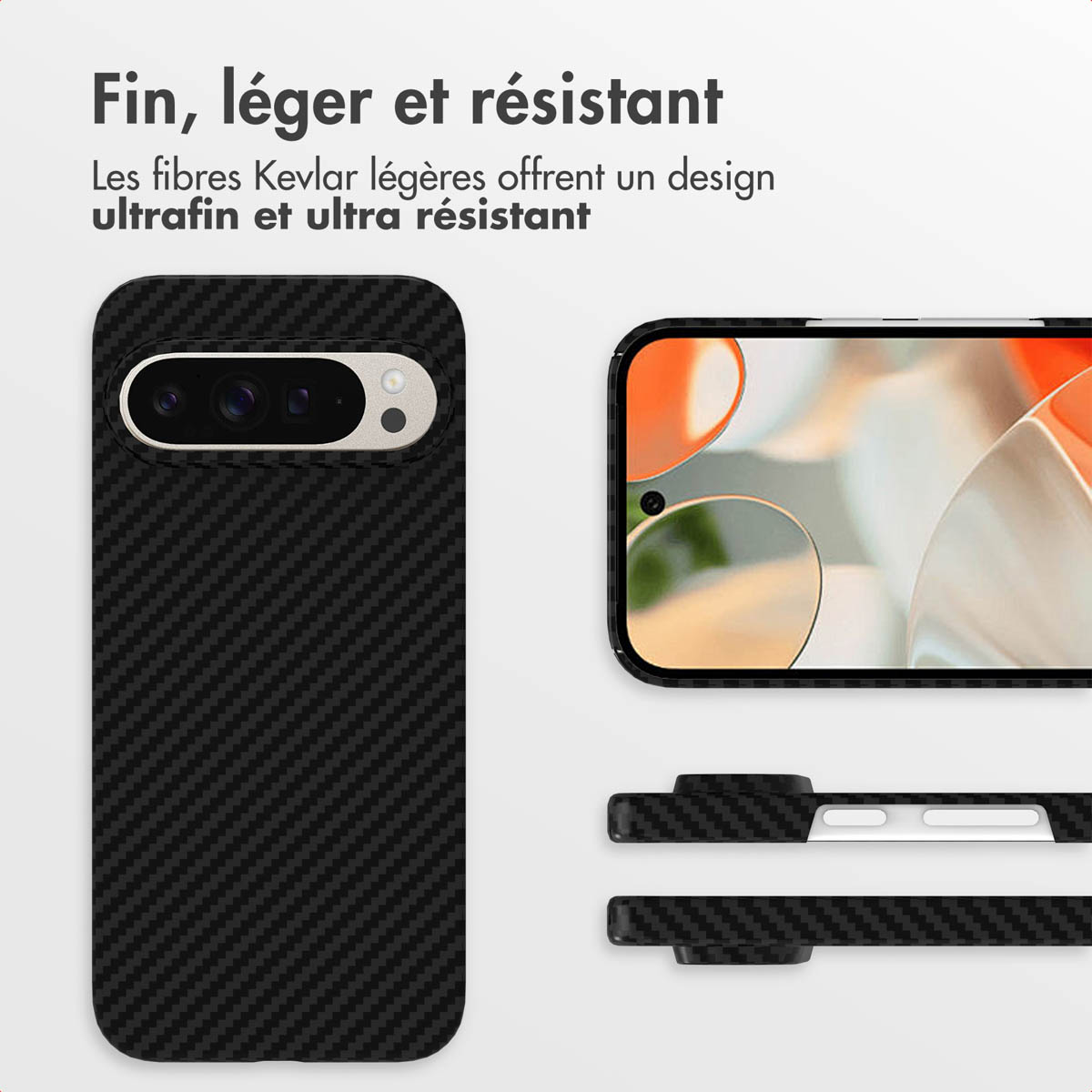 Accezz MagSafe Kevlar Backcover Google Pixel 9 / 9 Pro - Zwart - Afbeelding 9