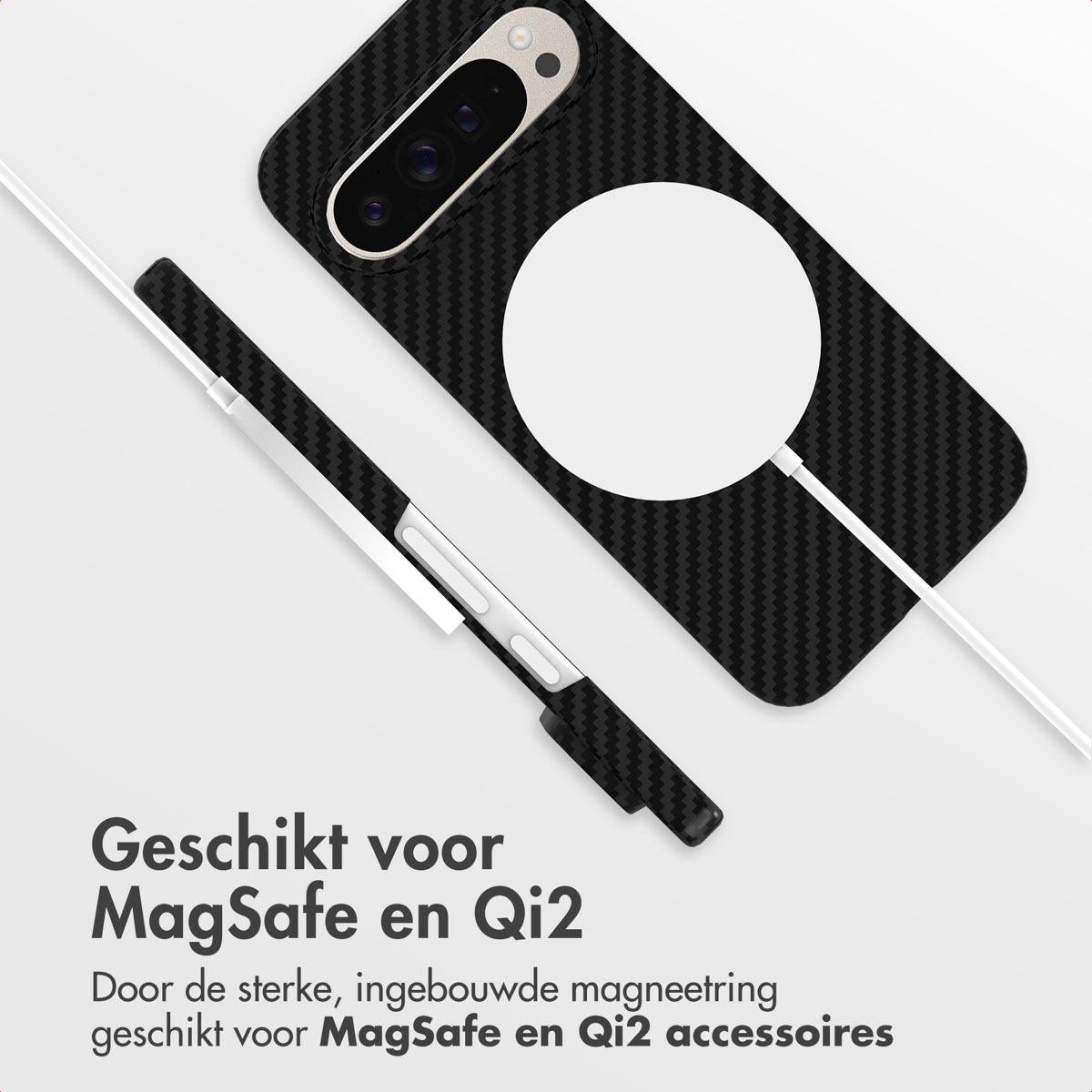 Accezz MagSafe Kevlar Backcover Google Pixel 9 / 9 Pro - Zwart - Afbeelding 10
