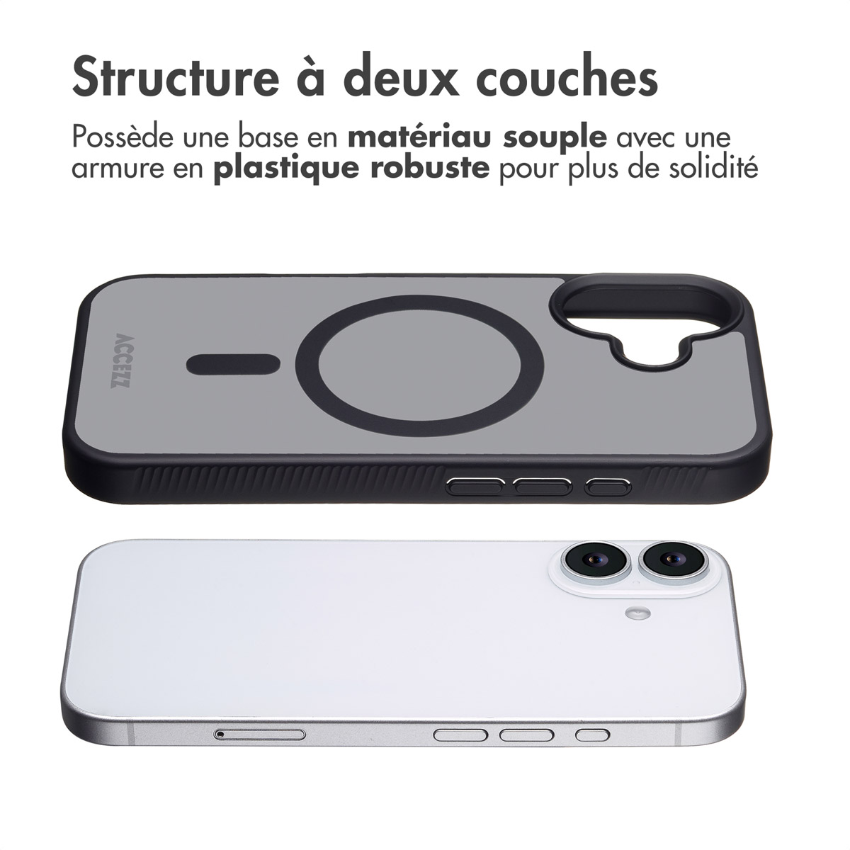 Accezz Rugged Frosted MagSafe Backcover Apple iPhone 17 - Zwart - Afbeelding 8