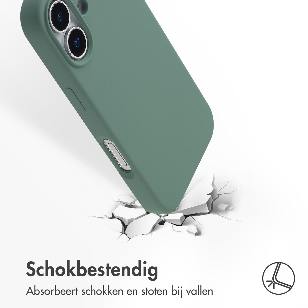 Accezz Liquid Silicone Backcover met MagSafe Apple iPhone 17 - Donkergroen - Afbeelding 3