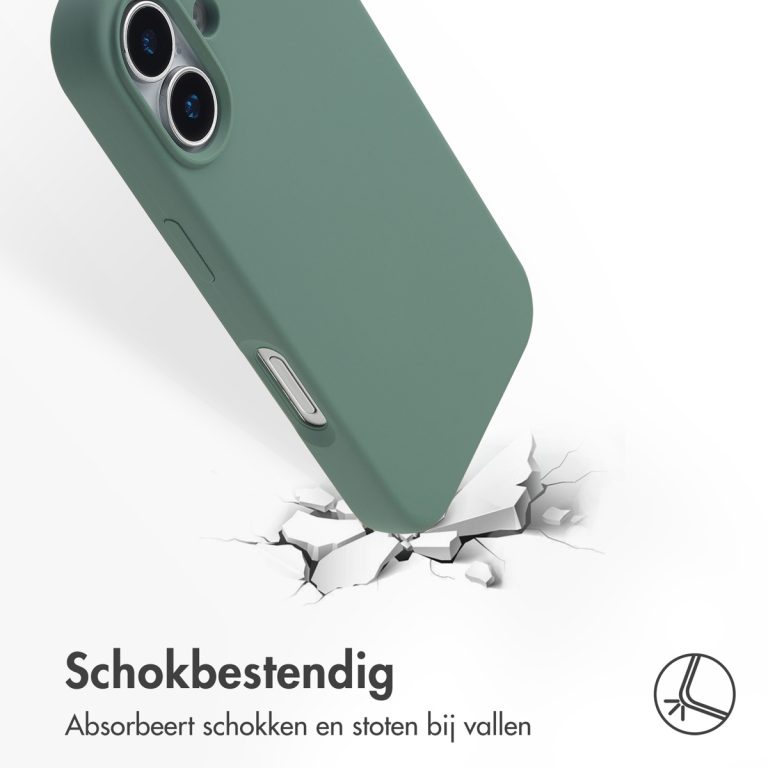 Accezz Liquid Silicone Backcover met MagSafe Apple iPhone 17 - Donkergroen - Afbeelding 6