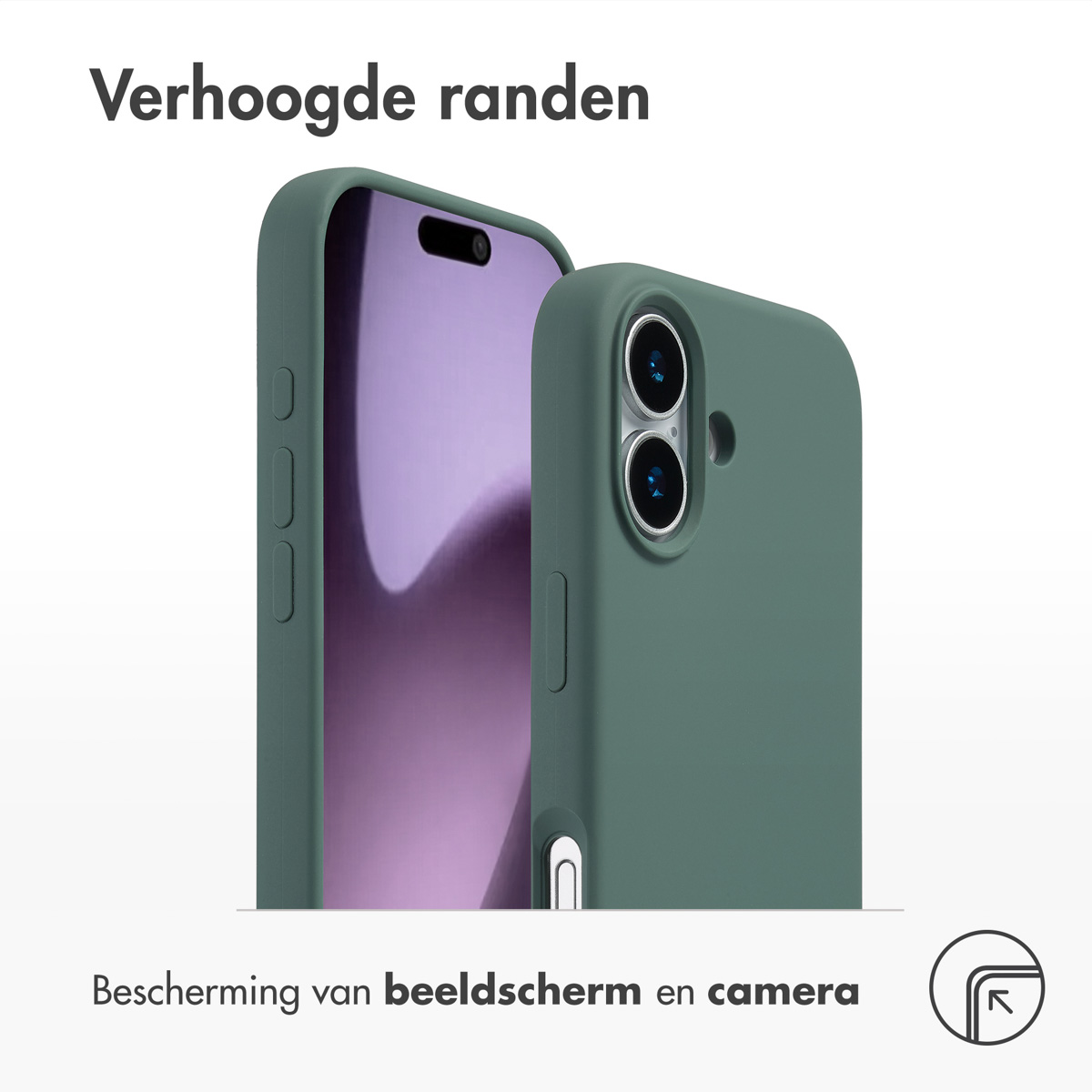 Accezz Liquid Silicone Backcover met MagSafe Apple iPhone 17 - Donkergroen - Afbeelding 2