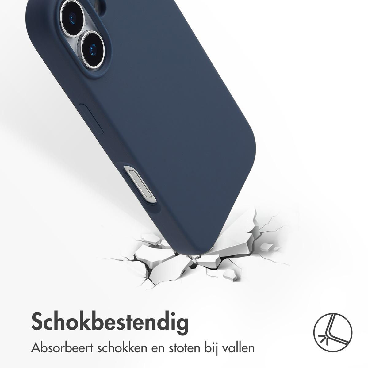 Accezz Liquid Silicone Backcover met MagSafe Apple iPhone 17 - Donkerblauw - Afbeelding 3