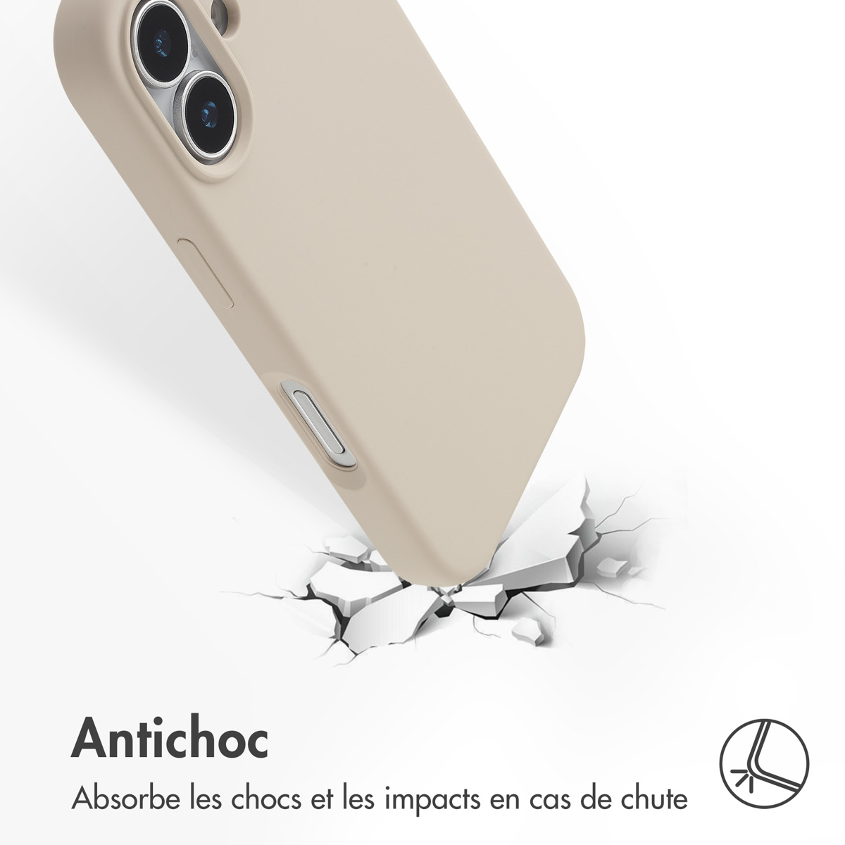 Accezz Liquid Silicone Backcover met MagSafe Apple iPhone 17 - Stone - Afbeelding 6