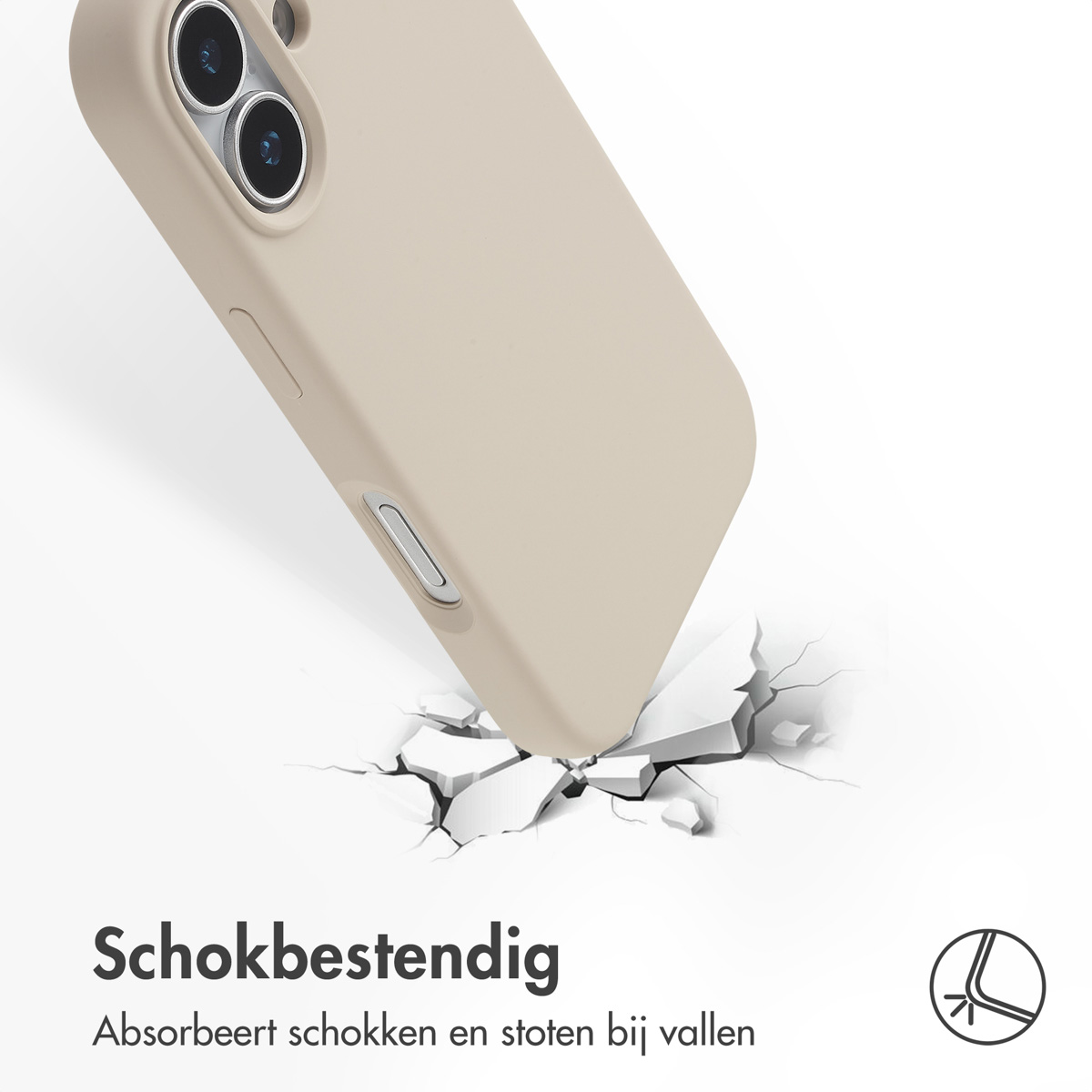 Accezz Liquid Silicone Backcover met MagSafe Apple iPhone 17 - Stone - Afbeelding 2