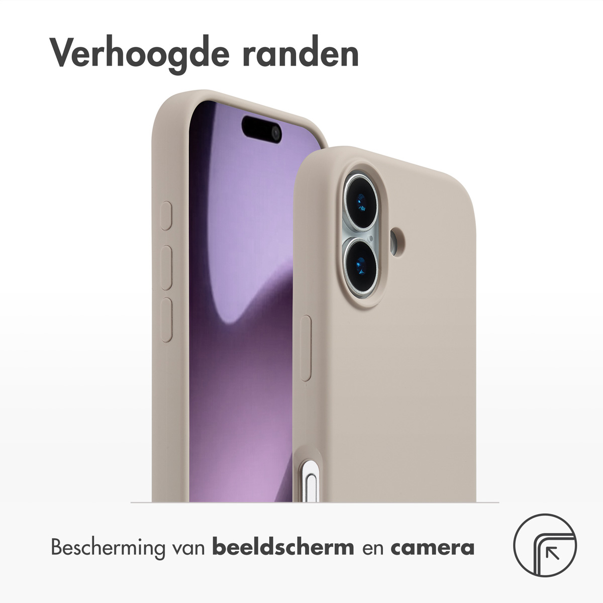 Accezz Liquid Silicone Backcover met MagSafe Apple iPhone 17 - Stone - Afbeelding 3