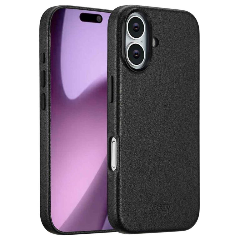 Accezz MagSafe Leather Backcover Apple iPhone 17 - Onyx Black - Afbeelding 10