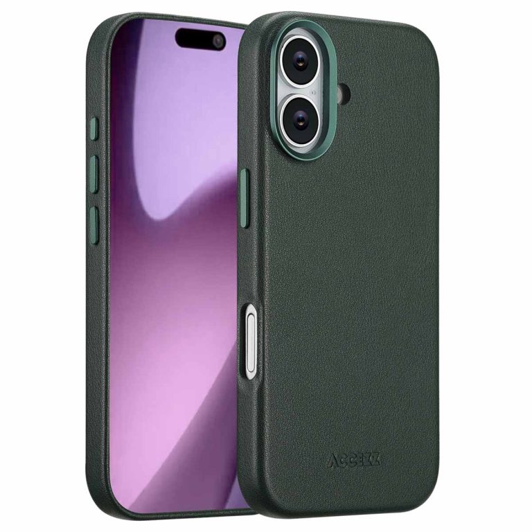 Accezz MagSafe Leather Backcover Apple iPhone 17 - Cedar Green - Afbeelding 10