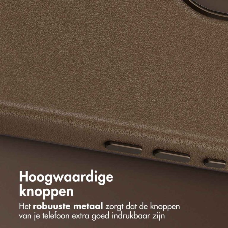 Accezz MagSafe Leather Backcover Apple iPhone 17 - Coffee Brown - Afbeelding 8