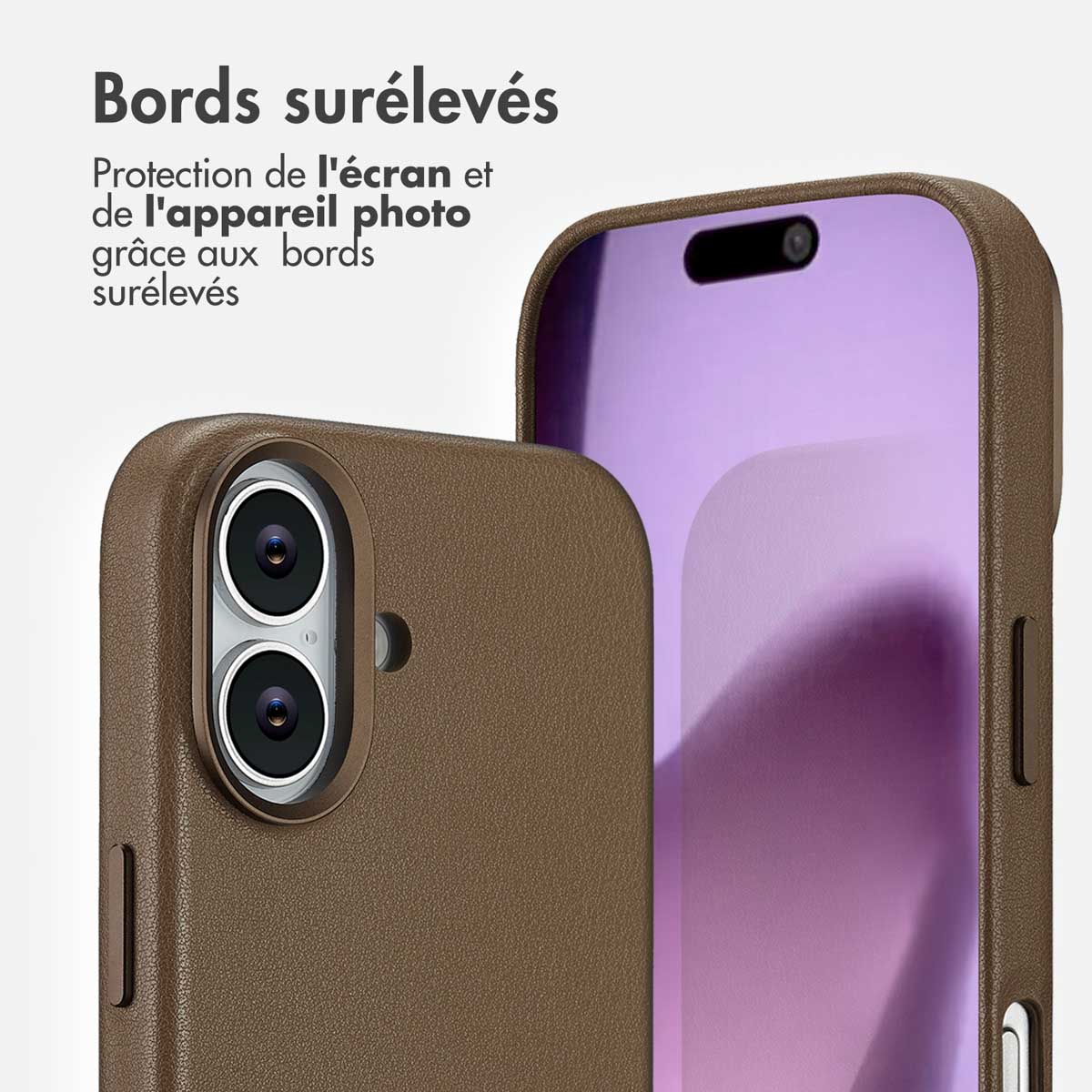 Accezz MagSafe Leather Backcover Apple iPhone 17 - Coffee Brown - Afbeelding 10