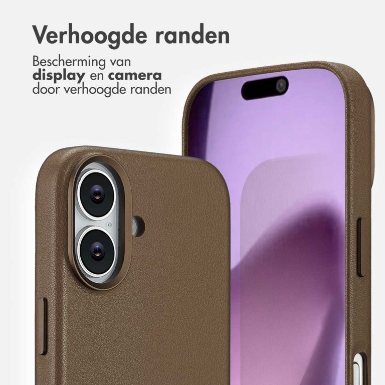 Accezz MagSafe Leather Backcover Apple iPhone 17 - Coffee Brown - Afbeelding 6