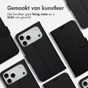 Accezz Wallet Softcase Bookcase Apple iPhone 17 Pro - Zwart