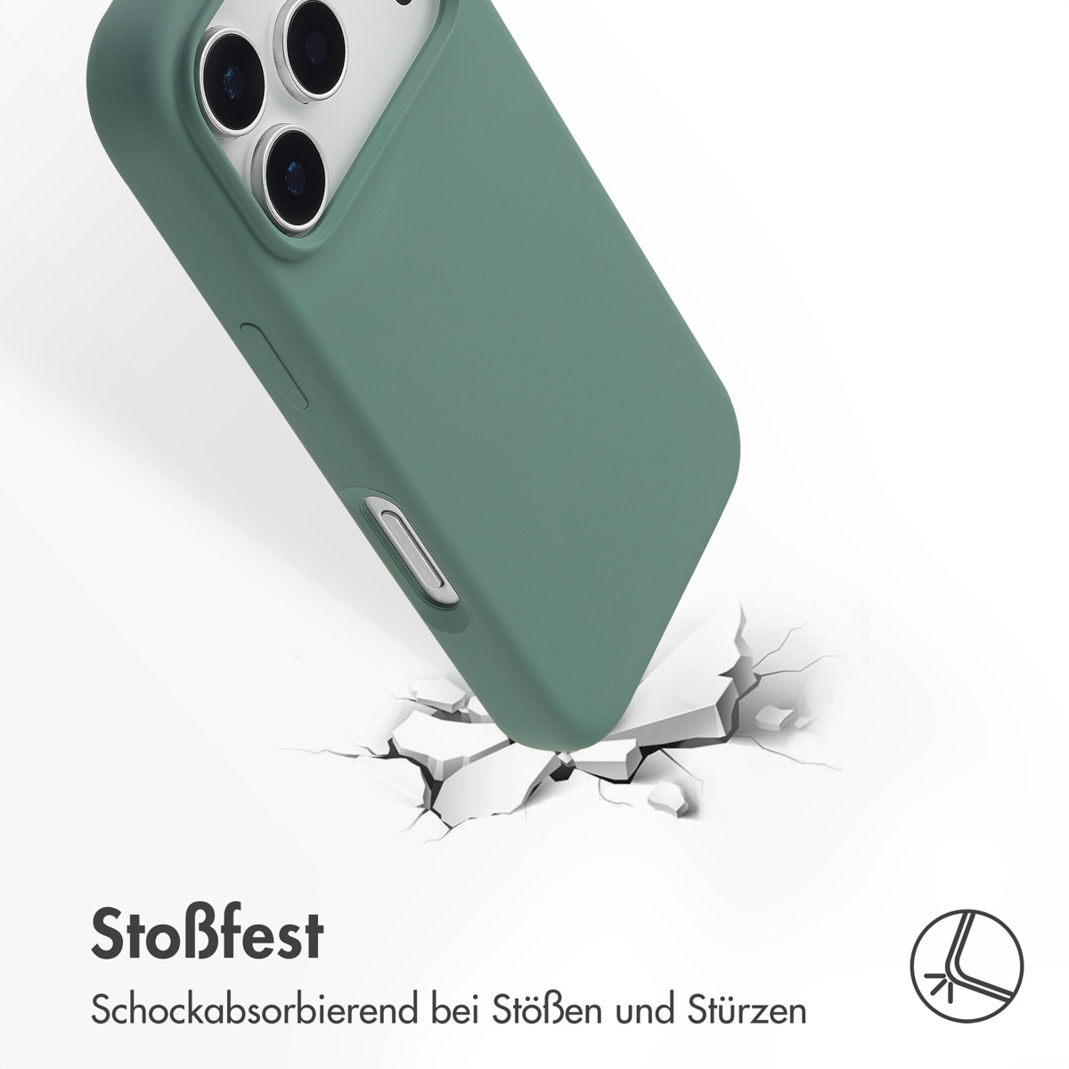 Accezz Liquid Silicone Backcover met MagSafe Apple iPhone 17 Pro - Donkergroen - Afbeelding 9