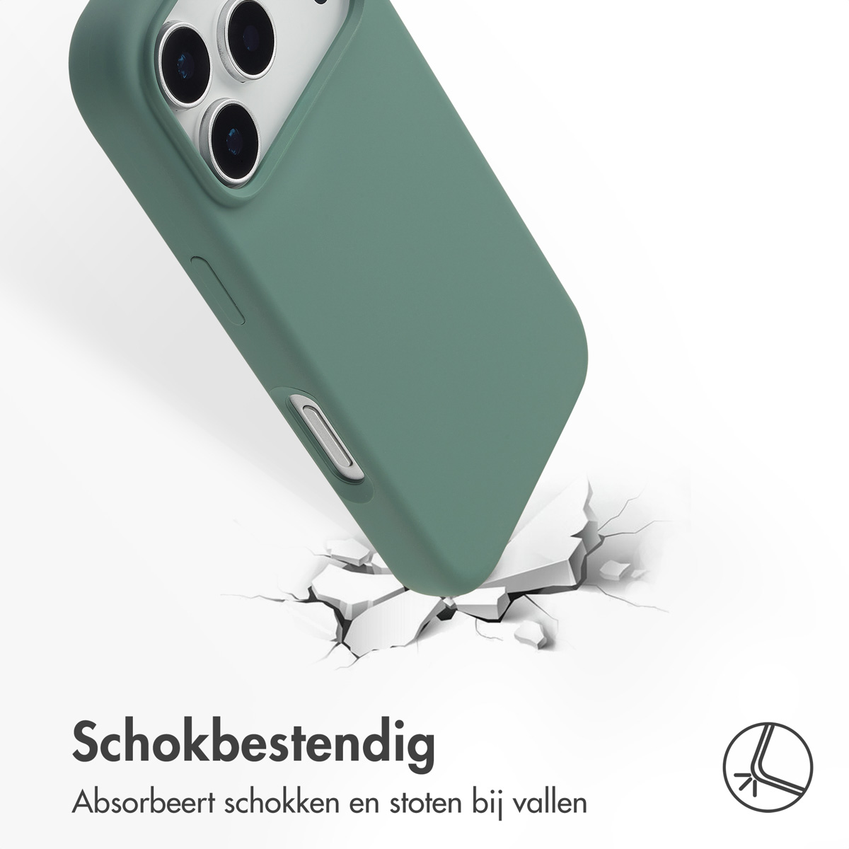 Accezz Liquid Silicone Backcover met MagSafe Apple iPhone 17 Pro - Donkergroen - Afbeelding 3