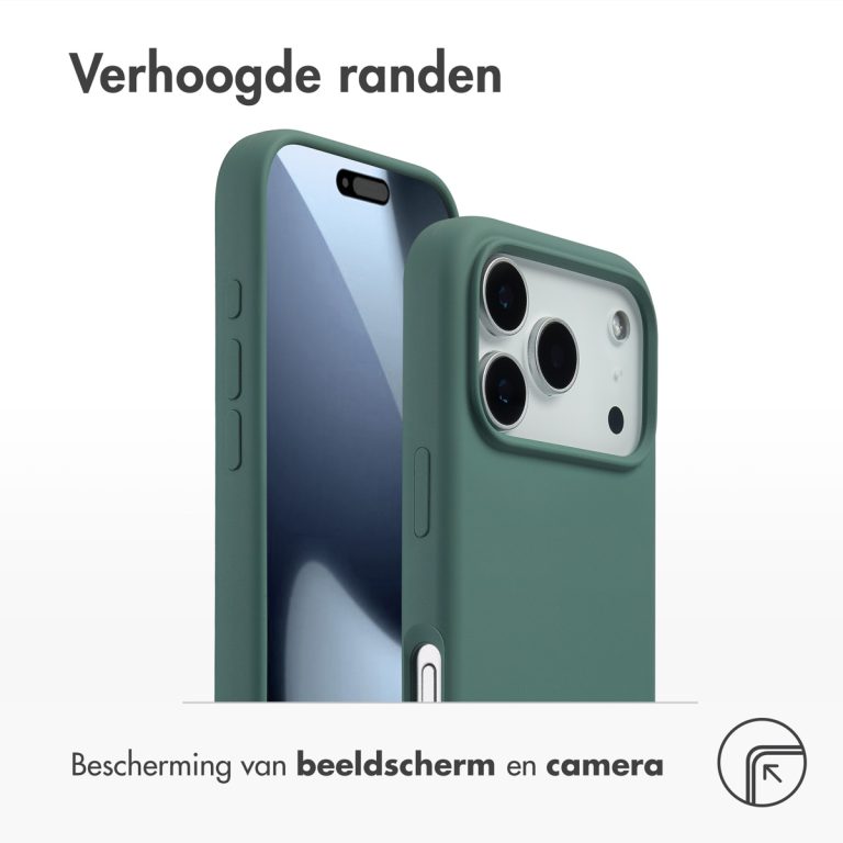 Accezz Liquid Silicone Backcover met MagSafe Apple iPhone 17 Pro - Donkergroen - Afbeelding 5