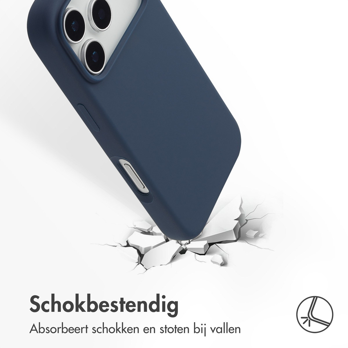 Accezz Liquid Silicone Backcover met MagSafe Apple iPhone 17 Pro - Donkerblauw - Afbeelding 3