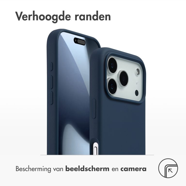 Accezz Liquid Silicone Backcover met MagSafe Apple iPhone 17 Pro - Donkerblauw - Afbeelding 5