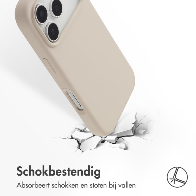 Accezz Liquid Silicone Backcover met MagSafe Apple iPhone 17 Pro - Stone - Afbeelding 9