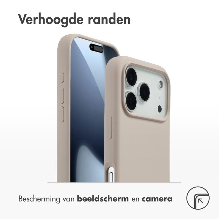 Accezz Liquid Silicone Backcover met MagSafe Apple iPhone 17 Pro - Stone - Afbeelding 8