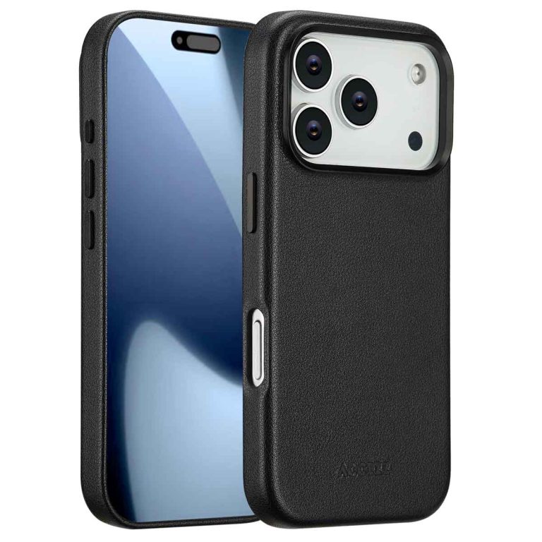 Accezz MagSafe Leather Backcover Apple iPhone 17 Pro - Onyx Black - Afbeelding 10