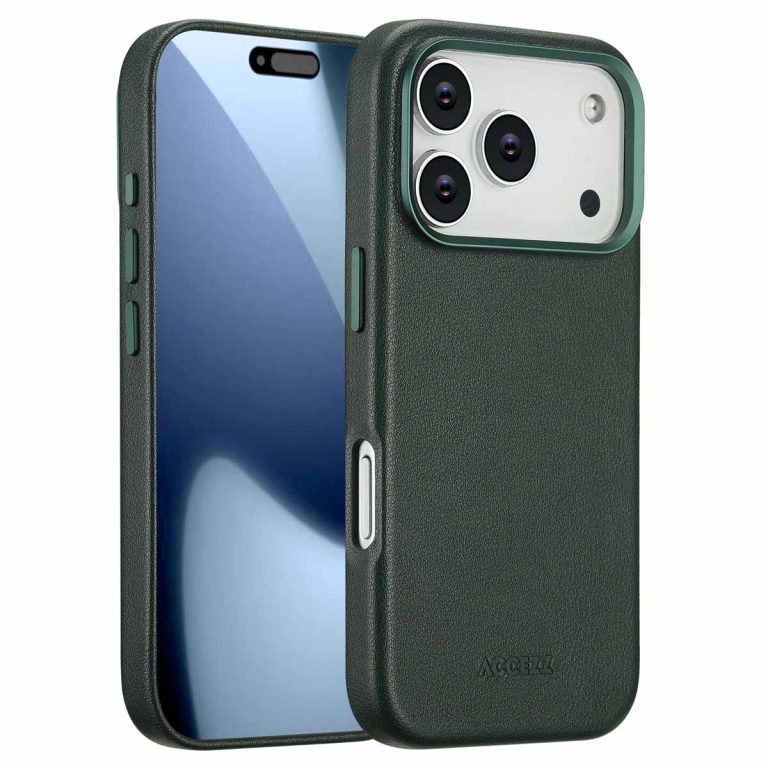 Accezz MagSafe Leather Backcover Apple iPhone 17 Pro - Cedar Green - Afbeelding 10