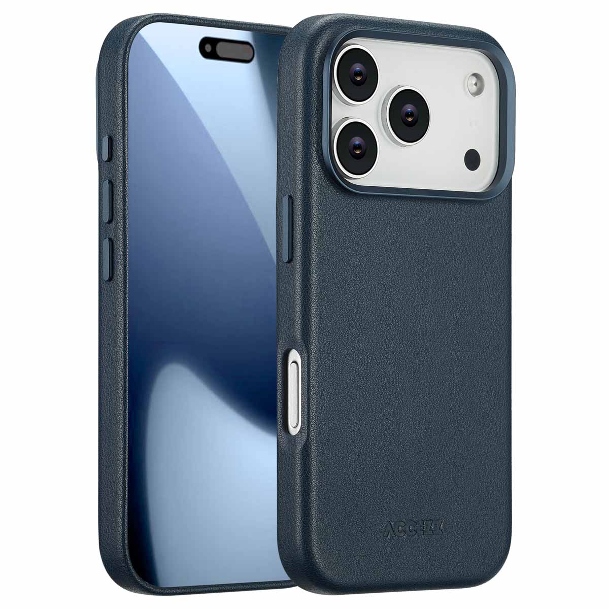 Accezz MagSafe Leather Backcover Apple iPhone 17 Pro – Nightfall Blue