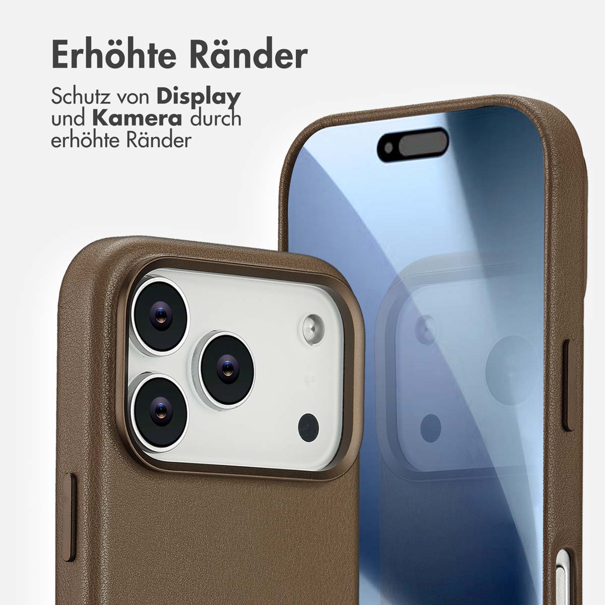 Accezz MagSafe Leather Backcover Apple iPhone 17 Pro - Coffee Brown - Afbeelding 10