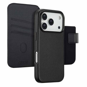Accezz Leather Bookcase 2-in-1 met MagSafe Apple iPhone 17 Pro - Onyx Black