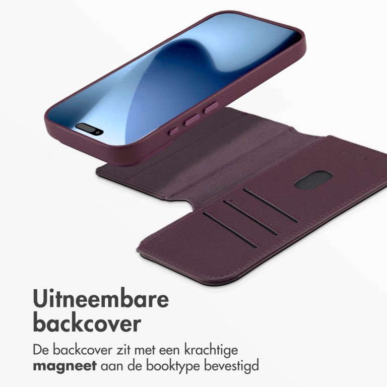 Accezz Leather Bookcase 2-in-1 met MagSafe Apple iPhone 17 Pro - Heath Purple - Afbeelding 7