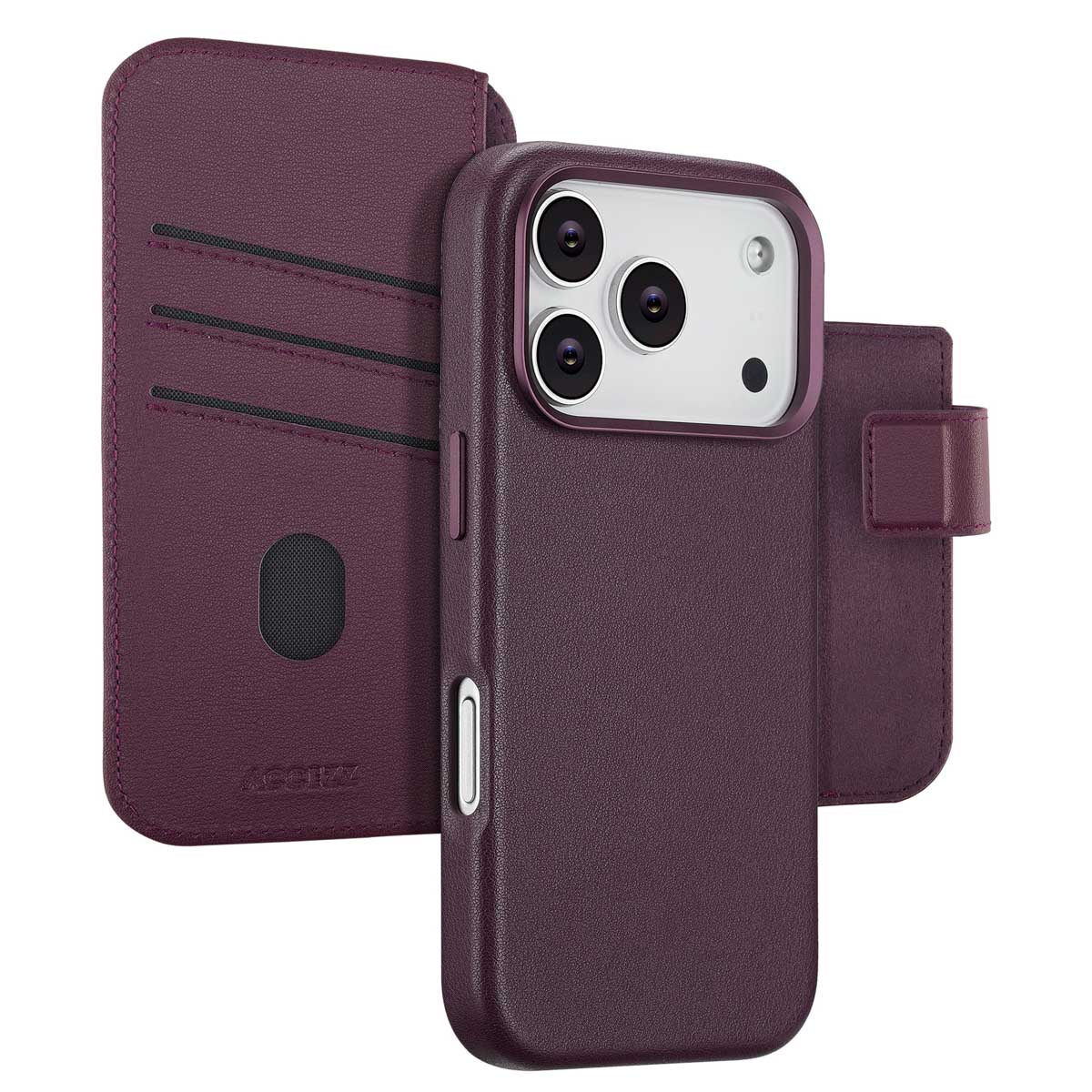 Accezz Leather Bookcase 2-in-1 met MagSafe Apple iPhone 17 Pro - Heath Purple - Afbeelding 3
