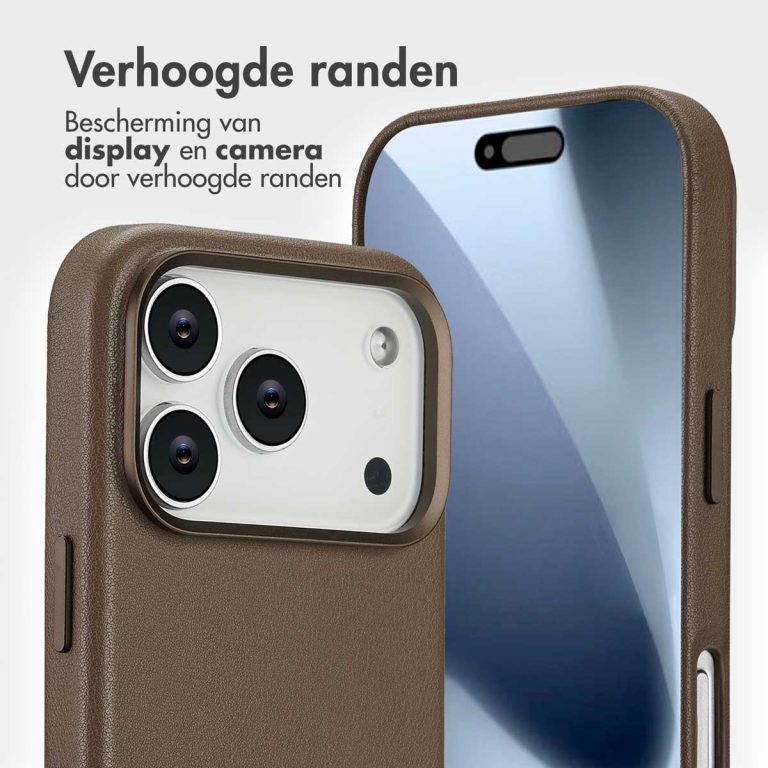 Accezz Leather Bookcase 2-in-1 met MagSafe Apple iPhone 17 Pro - Coffee Brown - Afbeelding 6