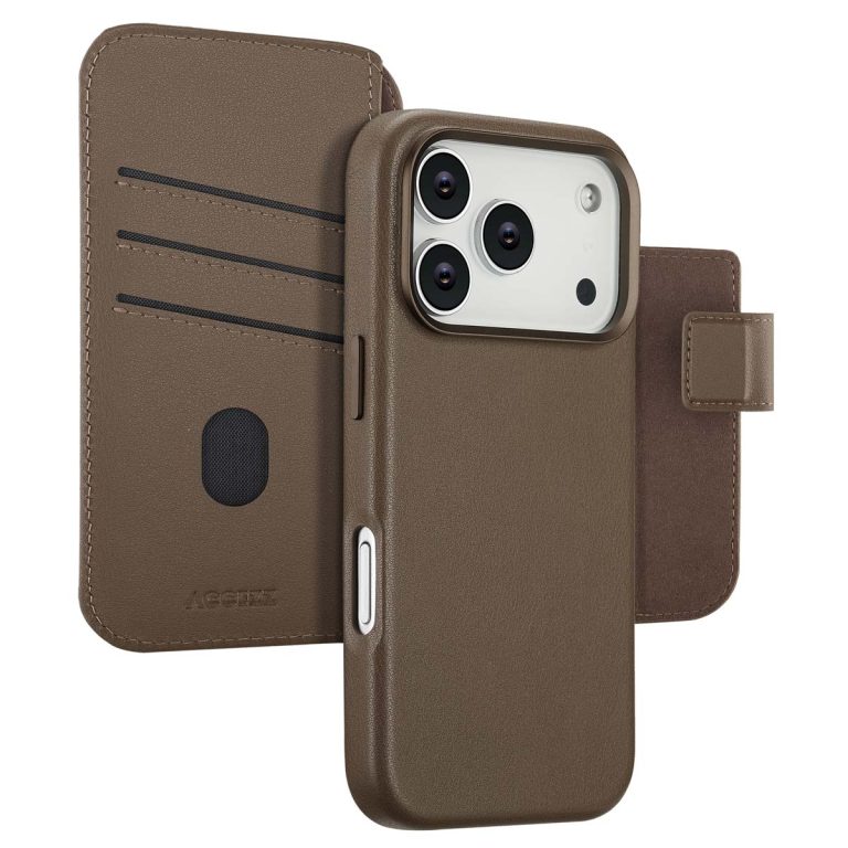 Accezz Leather Bookcase 2-in-1 met MagSafe Apple iPhone 17 Pro - Coffee Brown - Afbeelding 8
