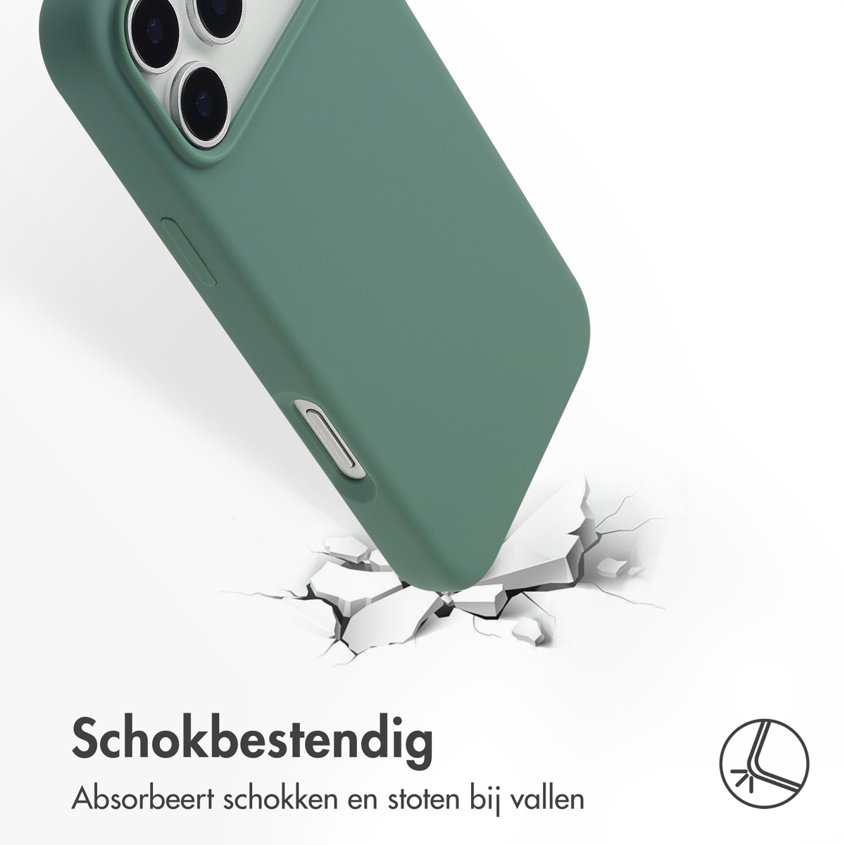 Accezz Liquid Silicone Backcover met MagSafe Apple iPhone 17 Pro Max - Donkergroen - Afbeelding 3