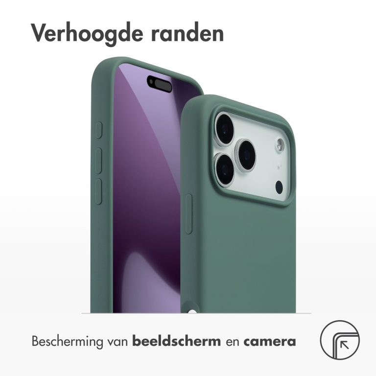 Accezz Liquid Silicone Backcover met MagSafe Apple iPhone 17 Pro Max - Donkergroen - Afbeelding 5