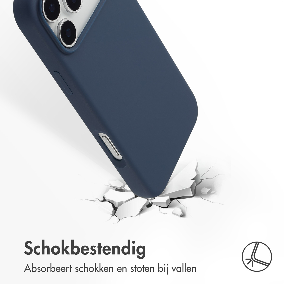 Accezz Liquid Silicone Backcover met MagSafe Apple iPhone 17 Pro Max - Donkerblauw - Afbeelding 2