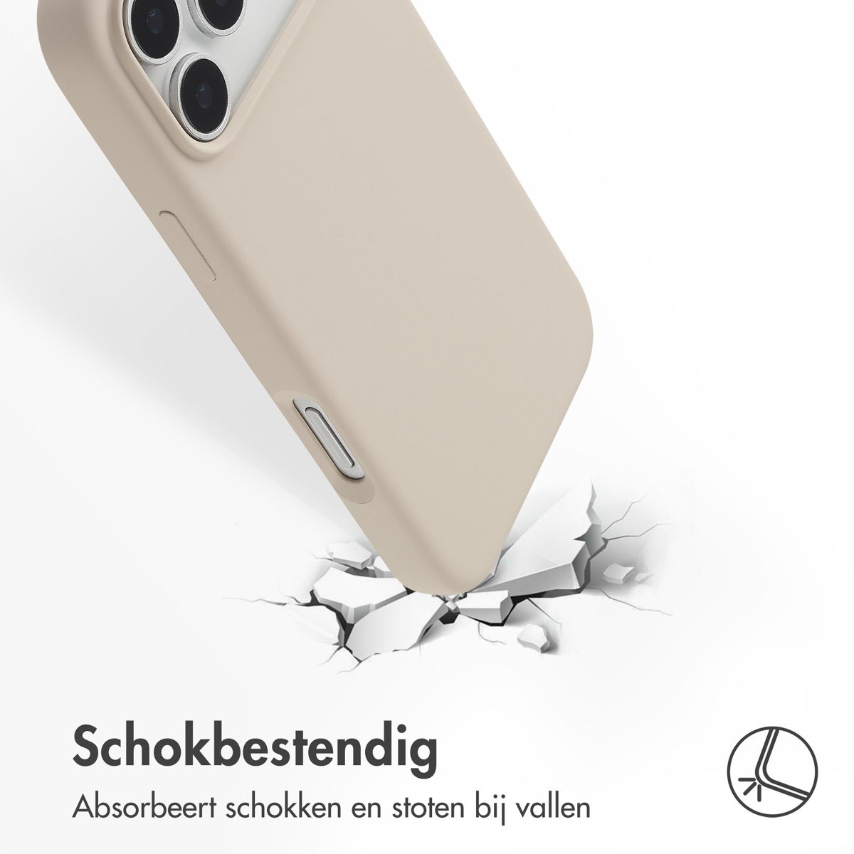 Accezz Liquid Silicone Backcover met MagSafe Apple iPhone 17 Pro Max - Stone - Afbeelding 2