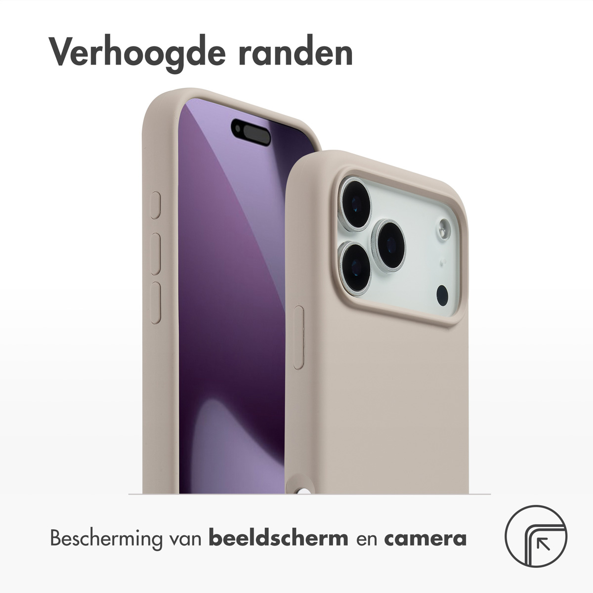 Accezz Liquid Silicone Backcover met MagSafe Apple iPhone 17 Pro Max - Stone - Afbeelding 3