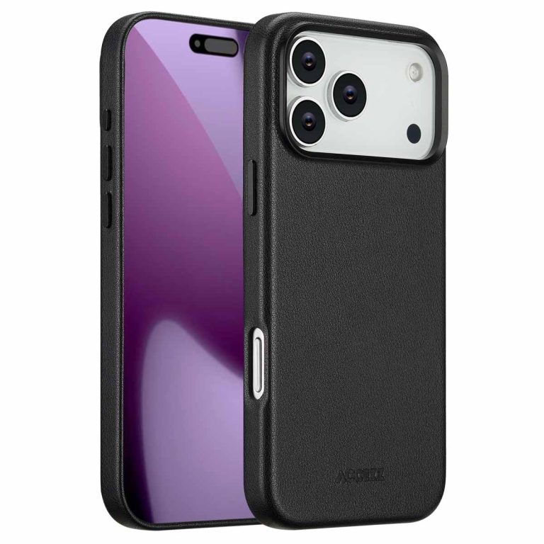 Accezz MagSafe Leather Backcover Apple iPhone 17 Pro Max - Onyx Black - Afbeelding 10