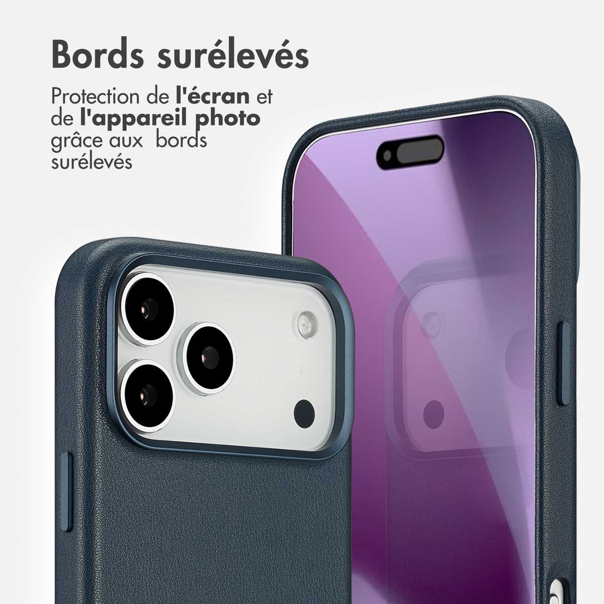 Accezz MagSafe Leather Backcover Apple iPhone 17 Pro Max - Nightfall Blue - Afbeelding 10