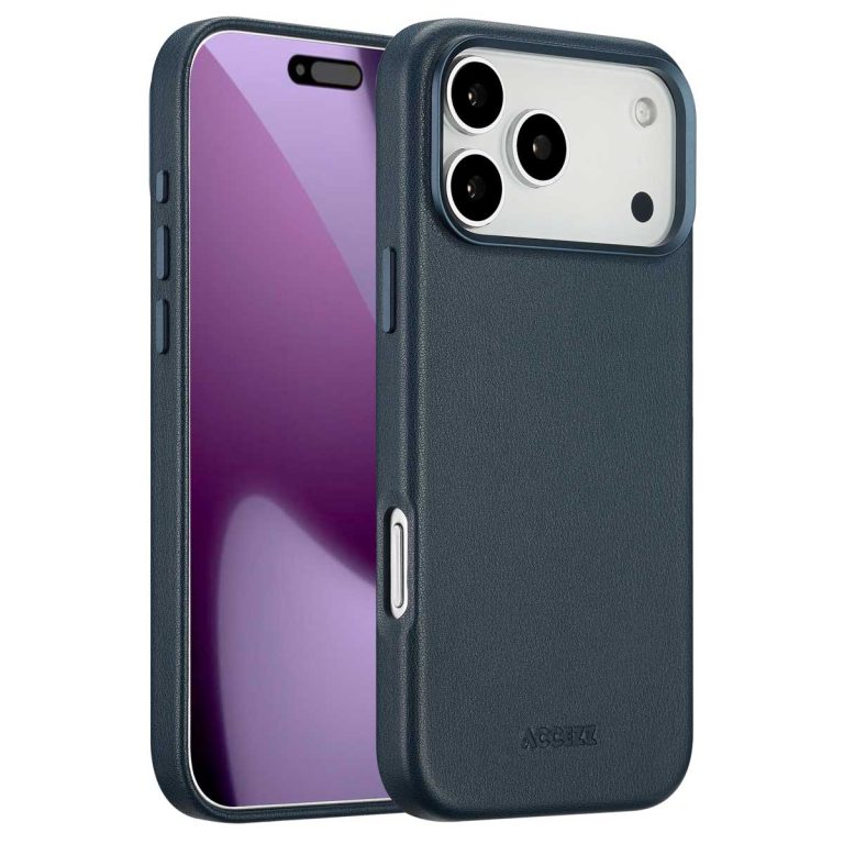 Accezz MagSafe Leather Backcover Apple iPhone 17 Pro Max - Nightfall Blue - Afbeelding 10