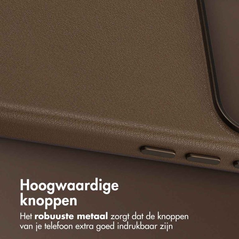 Accezz MagSafe Leather Backcover Apple iPhone 17 Pro Max - Coffee Brown - Afbeelding 9