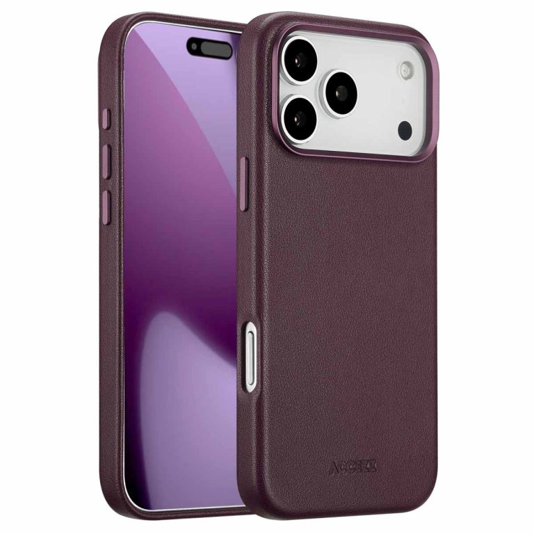 Accezz MagSafe Leather Backcover Apple iPhone 17 Pro Max - Heath Purple - Afbeelding 10
