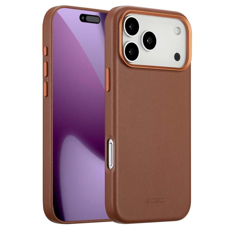 Accezz MagSafe Leather Backcover Apple iPhone 17 Pro Max - Sienna Brown - Afbeelding 10