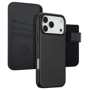 Accezz Leather Bookcase 2-in-1 met MagSafe Apple iPhone 17 Pro Max - Onyx Black