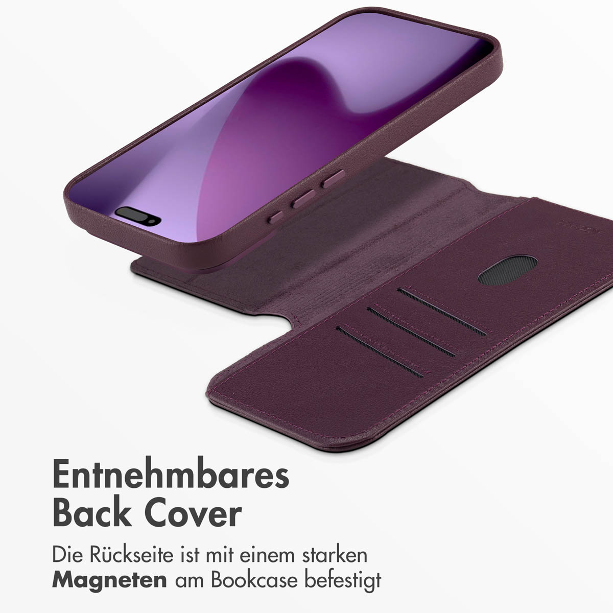 Accezz Leather Bookcase 2-in-1 met MagSafe Apple iPhone 17 Pro Max - Heath Purple - Afbeelding 10