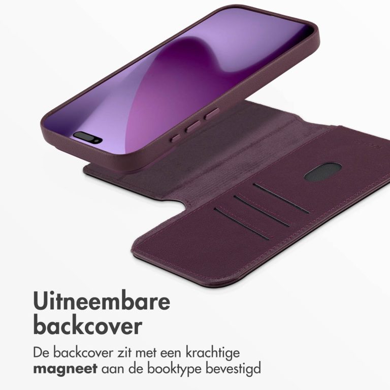 Accezz Leather Bookcase 2-in-1 met MagSafe Apple iPhone 17 Pro Max - Heath Purple - Afbeelding 7