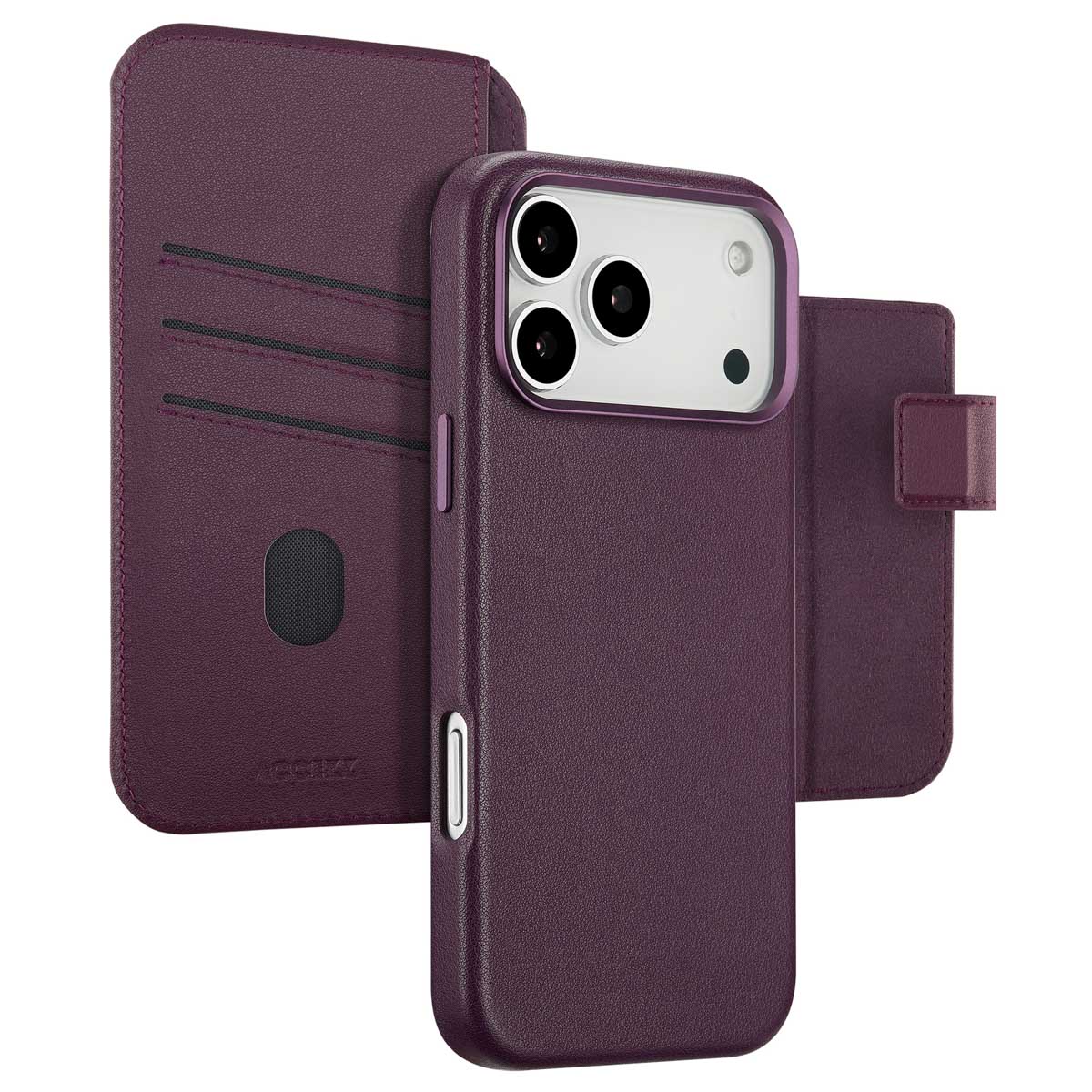 Accezz Leather Bookcase 2-in-1 met MagSafe Apple iPhone 17 Pro Max - Heath Purple - Afbeelding 2